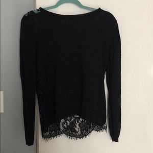 Black sweater with lace back